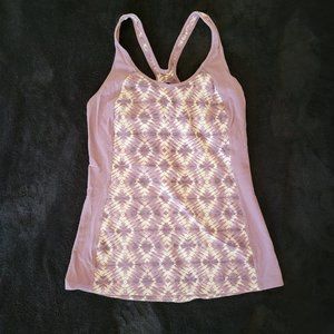 Patagonia purple tie-dye tank with built-in bra Medium